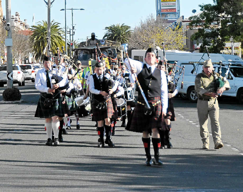 Dominic Andersen-Strudwick leads the parade down Palmerin St. Dominic Andersen-Strudwick leads the parade down Palmerin St.